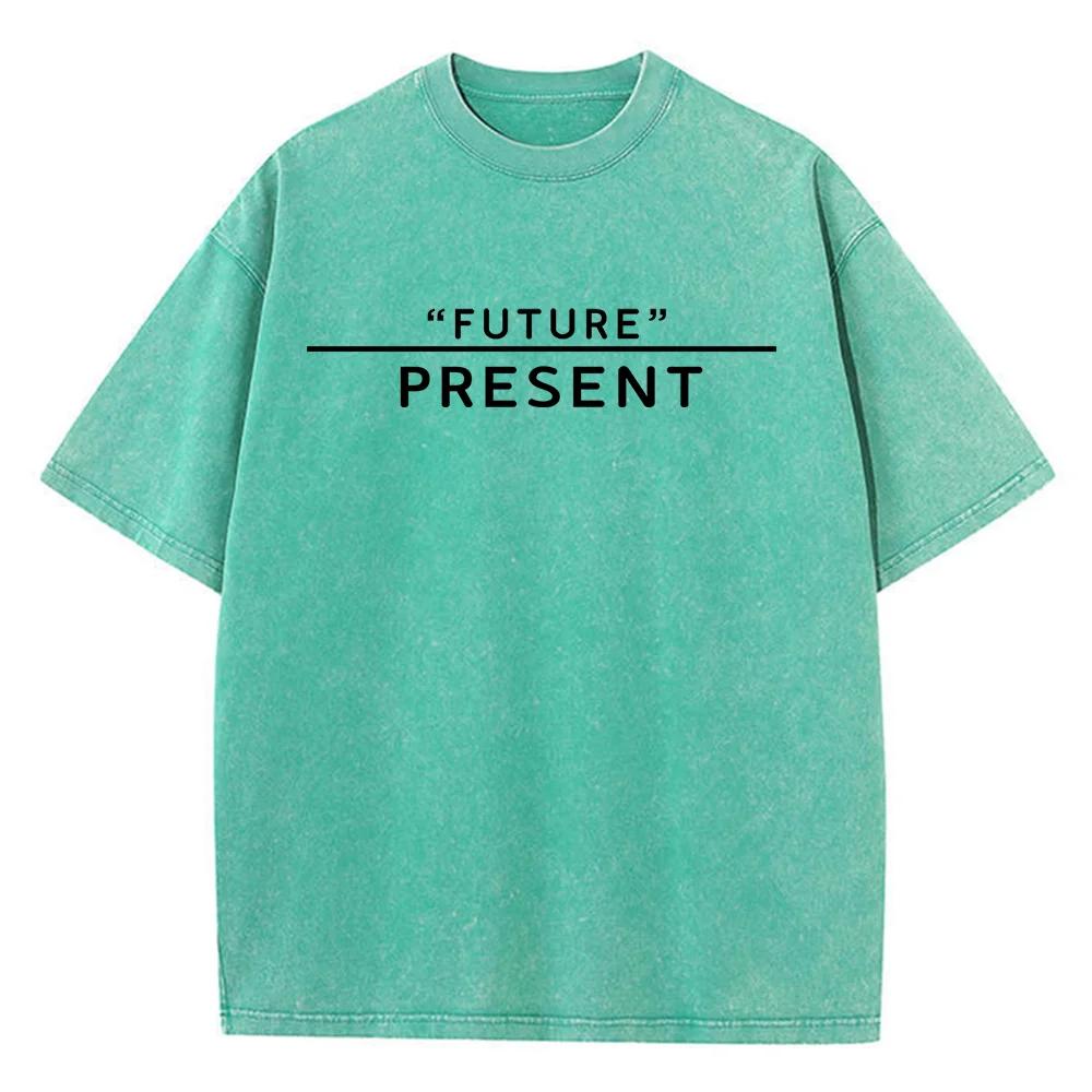 Футболки Future Present Black Letter Print Man, графические уличные футболки, высококачественная спортивная футболка, симпатичная хлопковая одежда с короткими рукавами