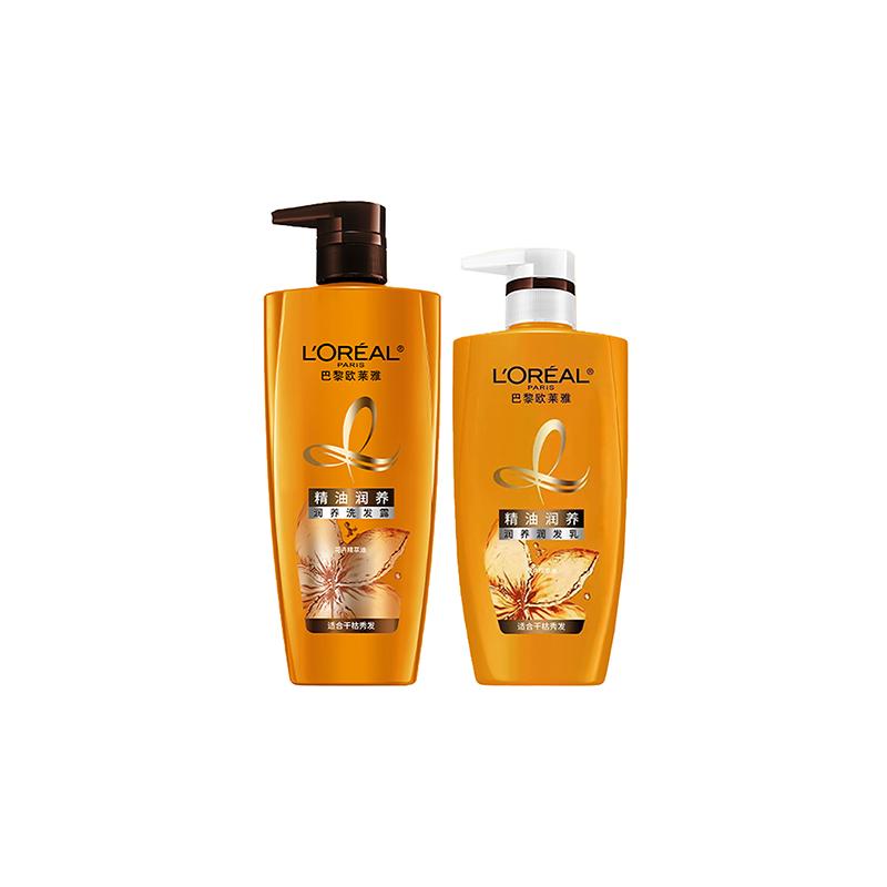 Loreal Paris Увлажняющее средство для умывания и ухода, 41214-1-Набор из двух предметов Питательный кондиционер с эфирными маслами 500 мл Питательный шампунь с эфирными маслами 700 мл