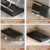 Kitchen Pull-Out Pot Rack with Slide Rails Organizer Tray Adjustable Large Capacity Metal Storage Racks Dishes Partition Shelf
