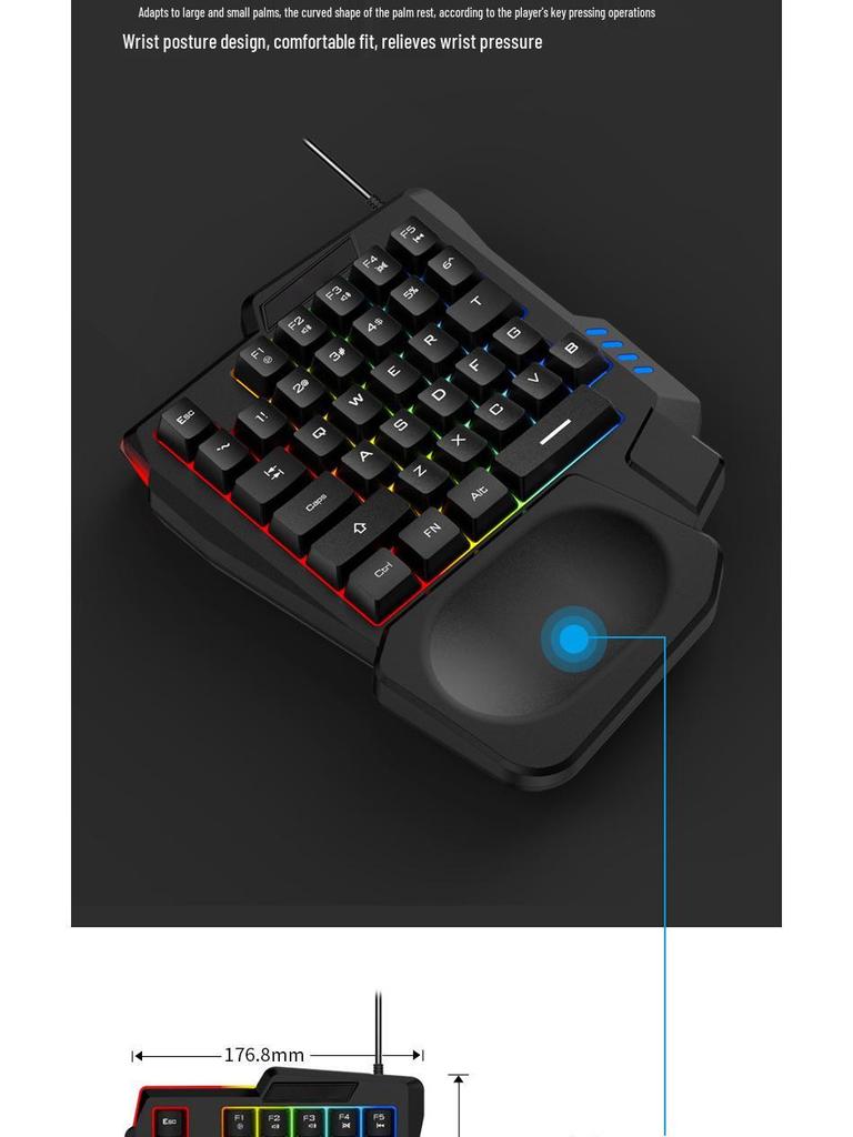 K13 One-Handed Gaming Keyboard: Universal Mobile & PC Game Accessory