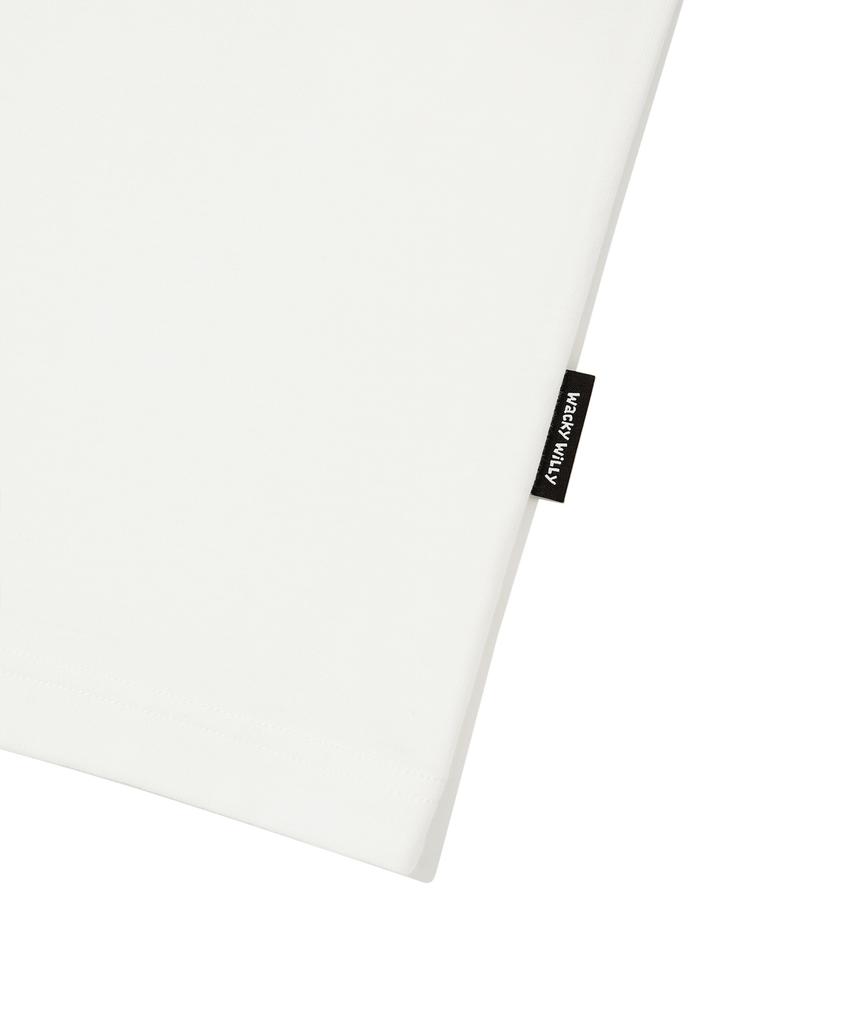 WACKY WILLY Белая футболка с коротким рукавом и графическим принтом