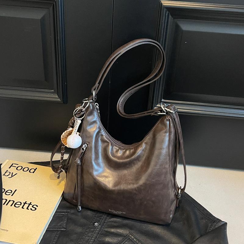 Винтажная сумка-тоут для поездок на работу, женская, большой вместимости, 2025, новая, повседневная, на одно плечо, кроссбоди, многофункциональный модный рюкзак