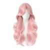 Fashionable Pink Synthetic Wigs Elegant Cosplay Lolita Wigs Long Wavy Curly Wig  Role-playing