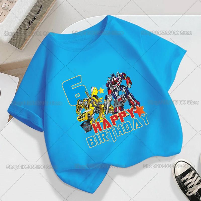 Transformers Baby Cotton T Shirt Cartoon Birthday Clothes boys Tees Shirt Clothes Anime Kawaii Summer Tees Tops Baby Clothing
