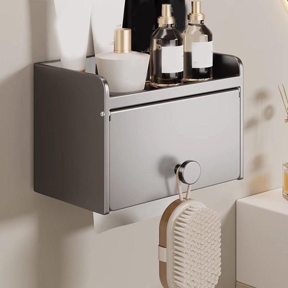 Wall Mounted Toilet Paper Holder Large Capacity Toilet Paper Container Draw Tissue Box Bathroom