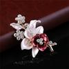 Drop Oil Flower Shape Enamel Brooch Ladies Gifts Female Decoration