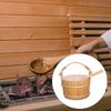 Деревянное ведро для сауны из сосны с ковшиком Ручная работа Спа-аксессуар Ведро, (16см) в высоту, (22см)