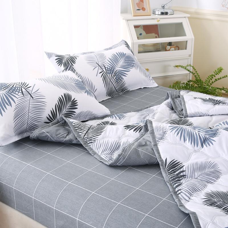 Новое стеганое одеяло с принтом, стеганое одеяло из стиранного хлопка, летнее тонкое одеяло, приятное к коже постельное белье, тонкое одеяло для кондиционера, домашний текстиль, машинная стирка