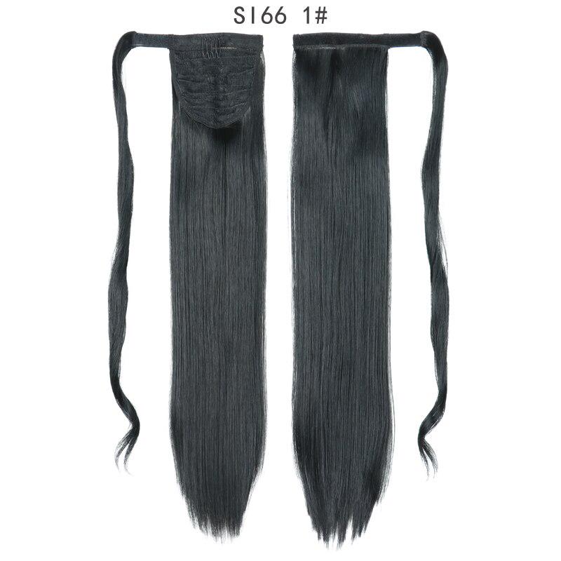 LISI HAIR Long Straight Wrap Around Clip In Ponytail Hair Extension Heat Resistant Synthetic Pony Tail Fake Hair