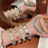 Hollowed Floral Chinese Flower Bangle Enamel Women's Hand Bracelet Vintage Cloisonne Bangle  Ladies