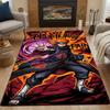 Anime-Inspired Warrior Pose Design Patterned carpet, non slip mat suitable for living room and bedroom sofas
