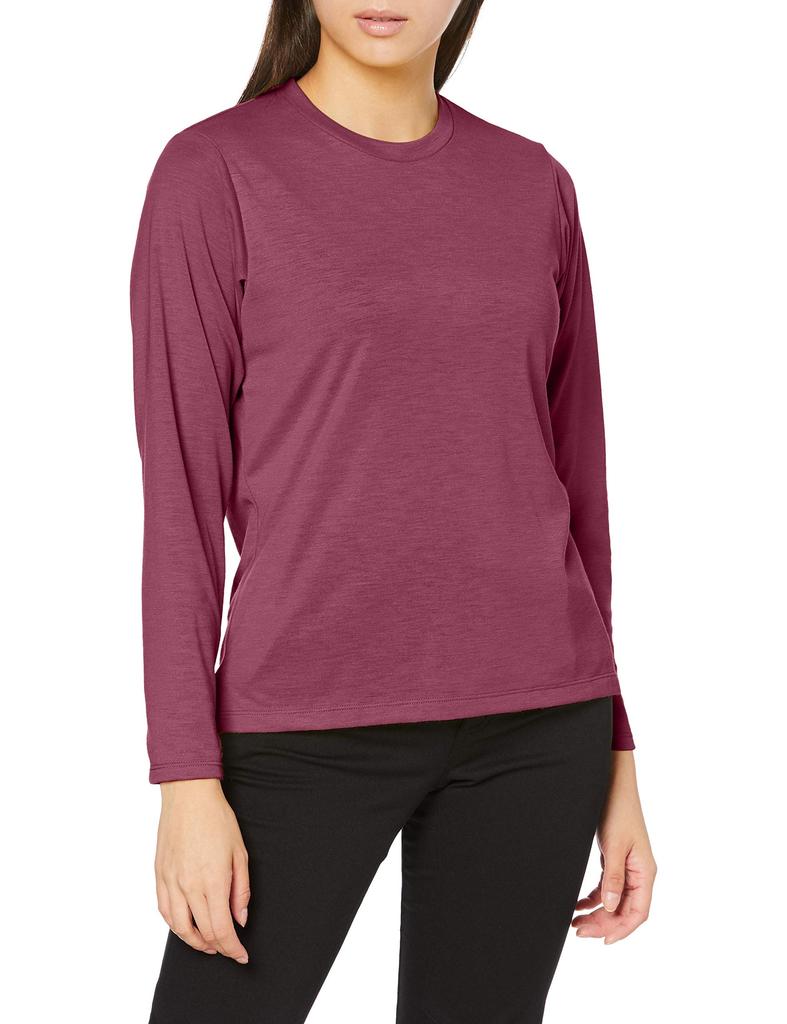 Mizuno Wool Stretch Crew Neck Outdoor Travel Go to by Tawny Port Size M Women's Wear, B2MA0741, Red, (Japan)