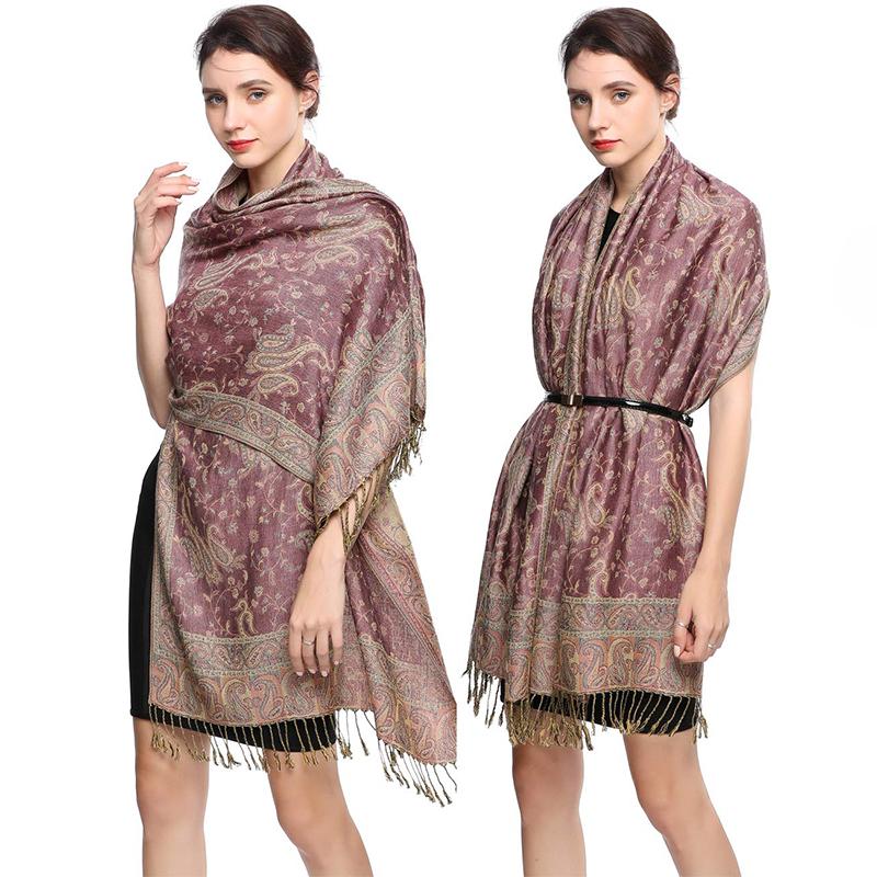 Luxury Brand Autumn Cashmere Jersey Shawl Womens Scarf Warm Winter Scarf Design Printed Womens Muslim Cotton Shawl Scarf