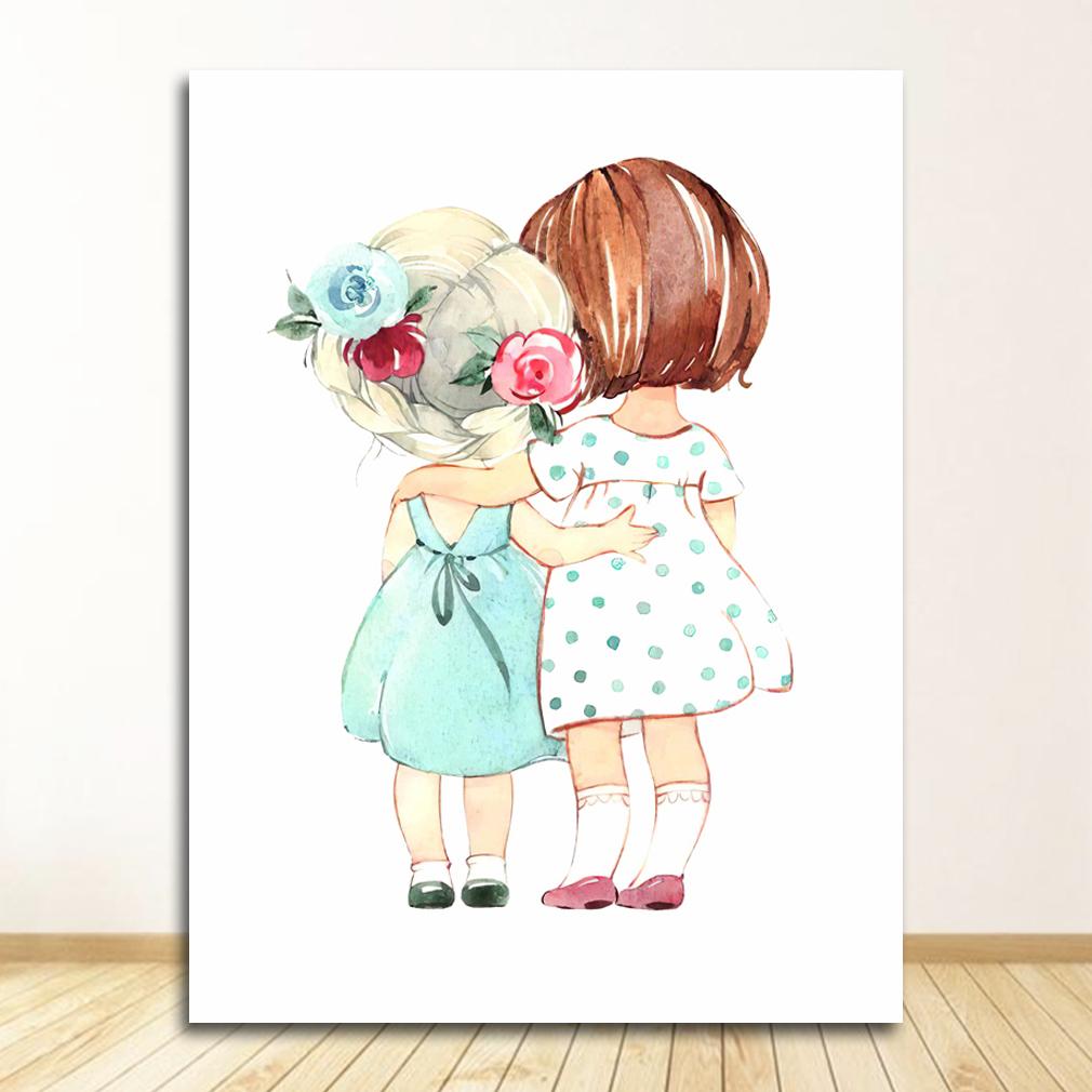 Настенные картины для детской комнаты, декор для детской комнаты, милый зонтик с розами для маленьких девочек, плакаты на скандинавскую тему и принты, настенная живопись на холсте