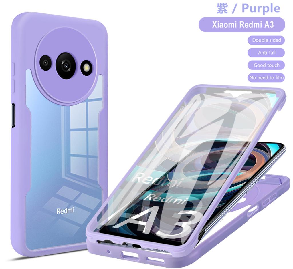 Для Redmi A3 Xiaomi 360 Чехол для телефона Полная защита Протектор экрана Защита объектива камеры Бампер Чехол Funda