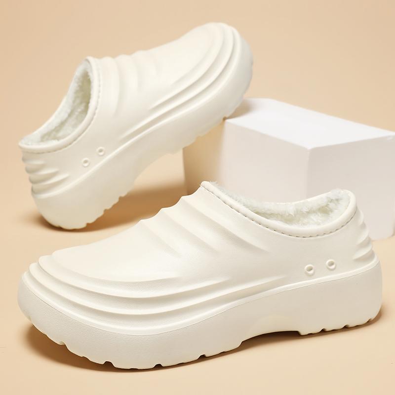 Зимние теплые кухонные клоги Нескользящие Водонепроницаемые Рабочая обувь для ресторана Ева Повар Хлопковые тапочки Размер 36-45