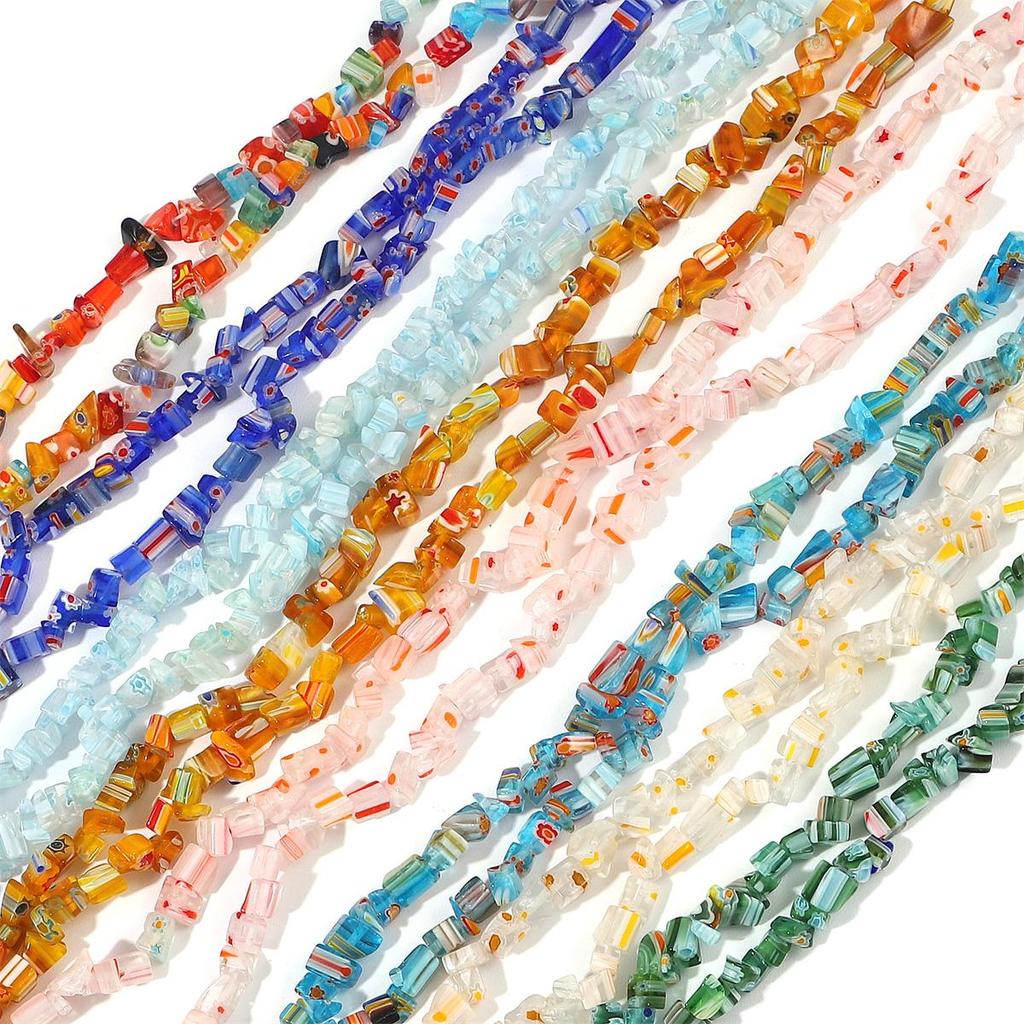 200 шт./пакет 4-9 мм разноцветные бусины в виде цветов, стеклянные бусины лэмпворк для DIY ожерелья, браслета, изготовления ювелирных изделий своими руками 80 см/16