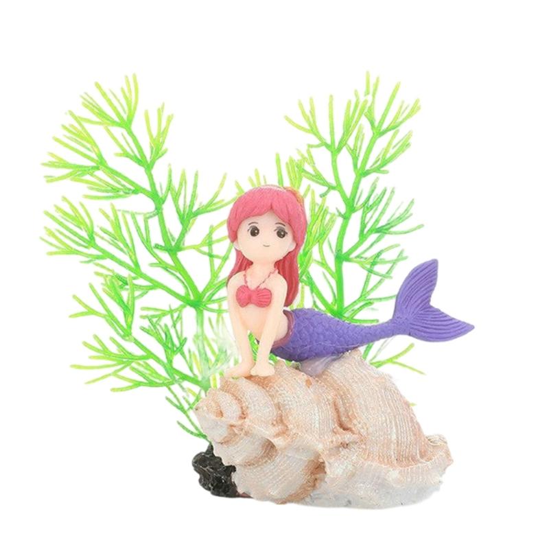 Aquariums Blond Girl Landscape Hideouts Coral Plastic Aquariums Decorations Art Crafts Terrarium Habitat Ornaments