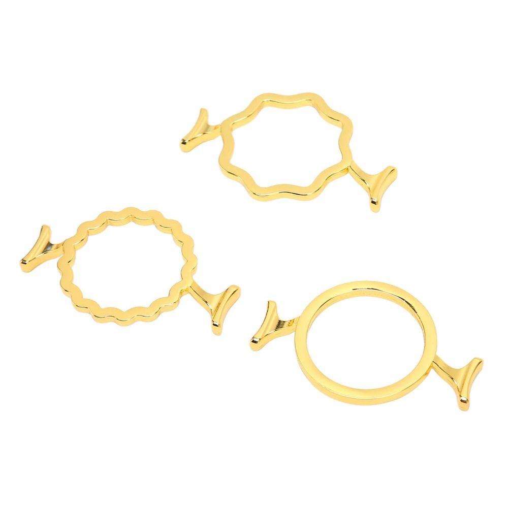 3Pcs 3 Shapes Wax Seal Stamp Rings Gold Wax Seal Stamp Mold Metal Wax Seal Molds Invitations
