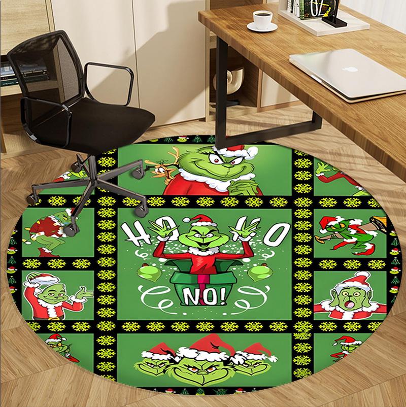 The Grinch Pattern Round Rug, Indoor/Outdoor Mat, for Picnic, Gameroom, Bedroom, Office, Living Room, Home Decor Carpet, Birthday Gift