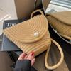 Summer Vacation Style Lafite Woven Bag Versatile Casual Crossbody Bag Travel Beach Bag One Shoulder Braided Bag Women