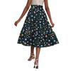 Женская модная юбка свободного покроя с цветочным принтом и эластичным поясом без карманов