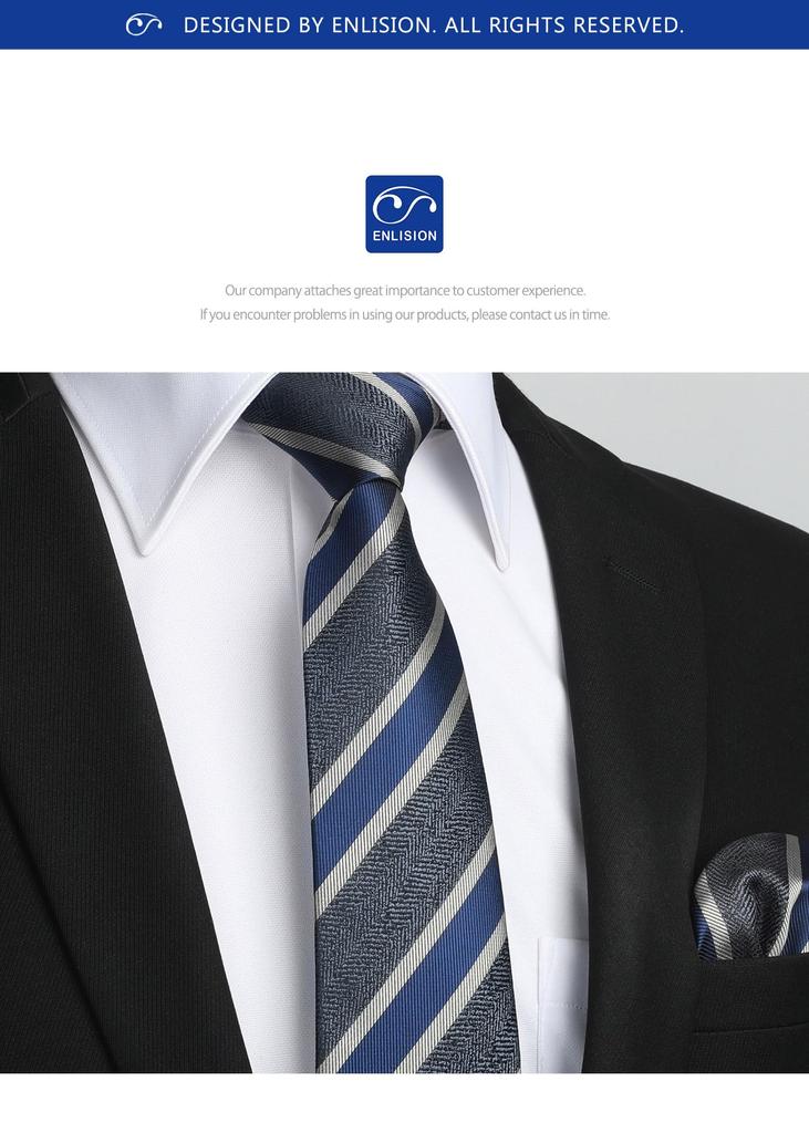 Стильный серый галстук-карманный платок, формальный галстук, полосатый галстук для поиска работы, брендовый роскошный формальный галстук для взрослых от [Enlision] для мужчин