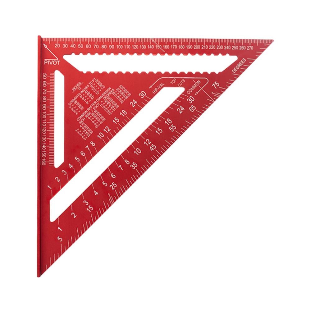 Aluminum Alloy Triangular Ruler 12 Inch Measuring Angle Protractor Ruler 90° Triangle Carpenter Square Ruler Wood Working Tools