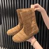 Майяр ретро полые короткие ботинки короткие ботинки лето тонкие плоская подошва дышащая дырка крутые ботинки тапочки женские