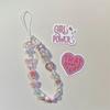 Heart Star Cellphone Strap Pink Pearl Cool Girl Phone Chain Lovely Y2k Phone Lanyard  Jewelry Gift