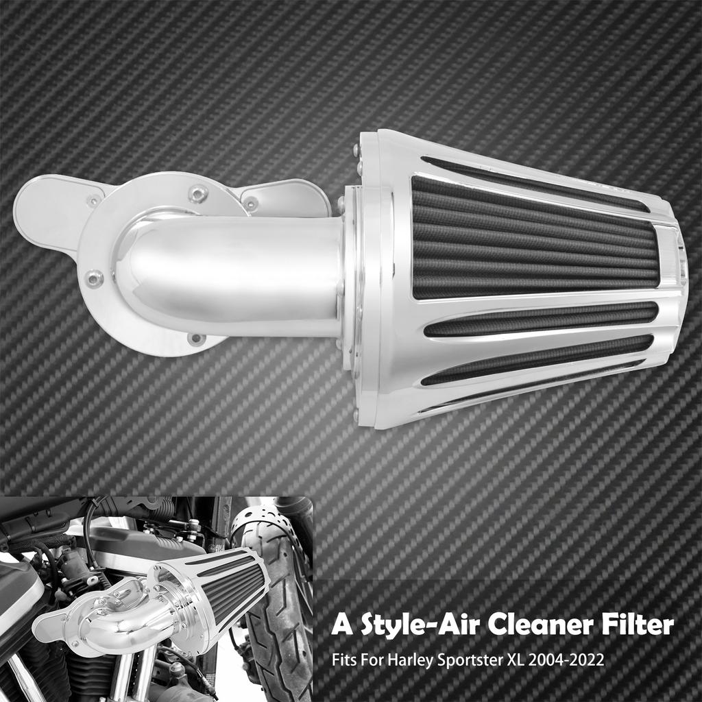 Motorcycle Chrome Air Cleaner Filter System Intake Kit For Harley Sportster XL 883 1200 48 72 Roadster Custom Super Low Iron