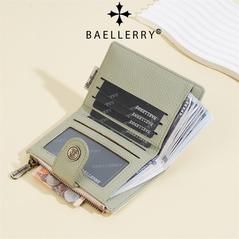 Женские короткие кошельки Baellerry с цветочным принтом, искусственная кожа, на молнии, для монет, денежный кошелек