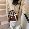 Retro Winter Handbag Matte Crossbody Bag Small Plush Square Bag With Charm Adjustable Shoulder Strap Zipper Wallet