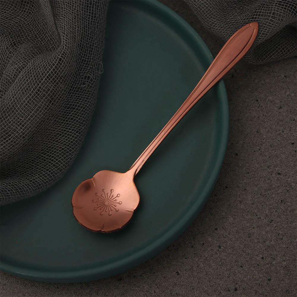Розово-красная ложка для смешивания для сахара, мороженого, кофе, десертов, инструменты для бара, набор посуды, столовые приборы, чайная ложка, набор ложек-цветов, суповая ложка