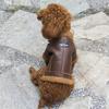 Windproof Dog Motorcycle Jacket Thickened Winter Pet Clothes Dog Fur Jackets  For Autumn/Winter
