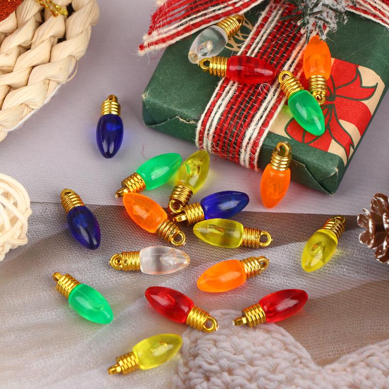 10 Pcs Plastic Colorful Mini Bulb For Making Christmas Party Decor Diy Hanging Lamp Materials
