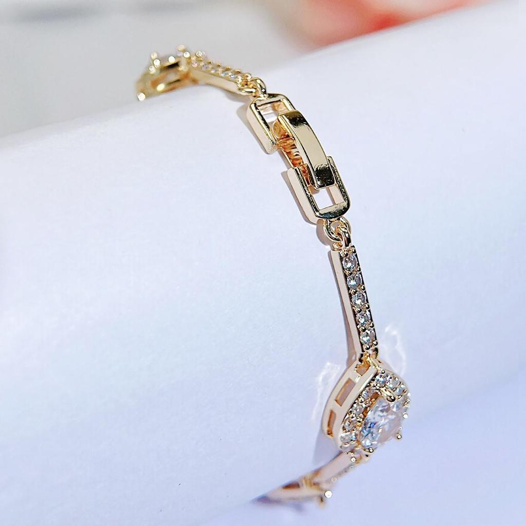 WWJ Korean Fashion Hand Accessories Elegant Water Drop CZ Zircon Tennis Bracelet Women's Daily Clothing Jewelry Collocation