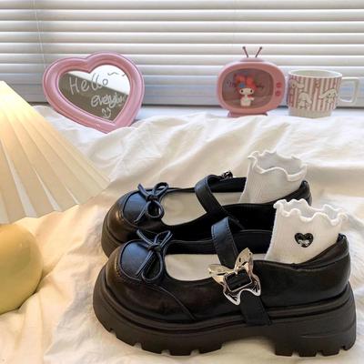 Модные туфли-лодочки в японском стиле Лолита для женщин, женская обувь с бантом, круглый носок, платформа, средний каблук, готические Мэри Джейн, стильные, новейшие, 39