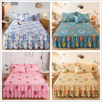 Двойная кружевная юбка-кровать colcha de cama queen с растительным принтом, покрывало на кровать, одинарная/королева/королевский размер, простыня, юбка(Наволочку нужно заказать)
