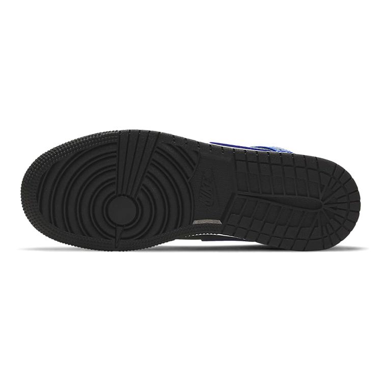 Детские кроссовки Air Jordan 1 Mid GS Hyper Royal Синий Черный Белый 554725-077