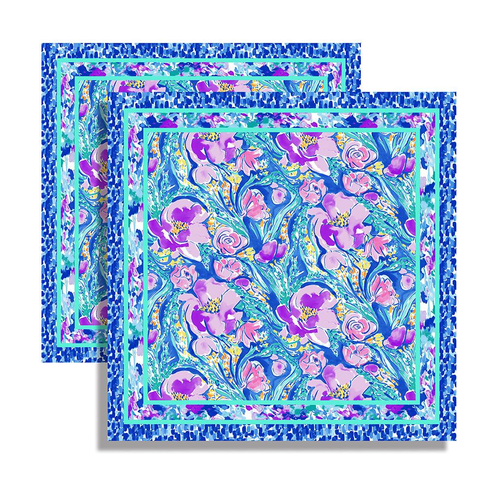 70 * 70 Солнцезащитный маленький квадратный шарф с большим принтом, женский шелковый шарф, тонкий легкий солнцезащитный шарф, повязка на голову