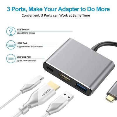 3-портовый адаптер USB 3.1 Type C Hub HDMI-совместимый 4K Поддержка режима Samsung Dex Док-станция USB-C с PD для MacBook Pro 2020 Air