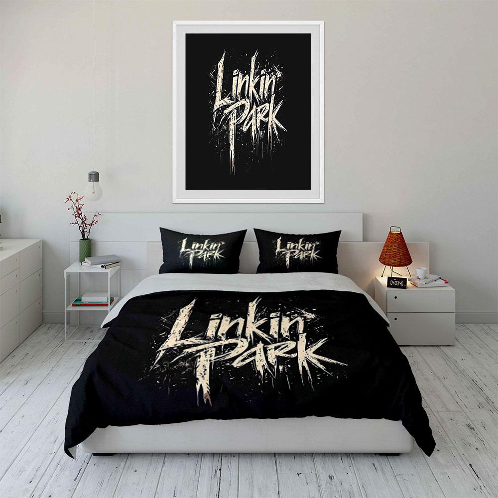 "Linkin Park Black Bedding Set" Bedding Duvet Cover Set Duvet Cover Pillowcases (1 * Duvet Cover 2 * Pillowcases, without duvet insert)