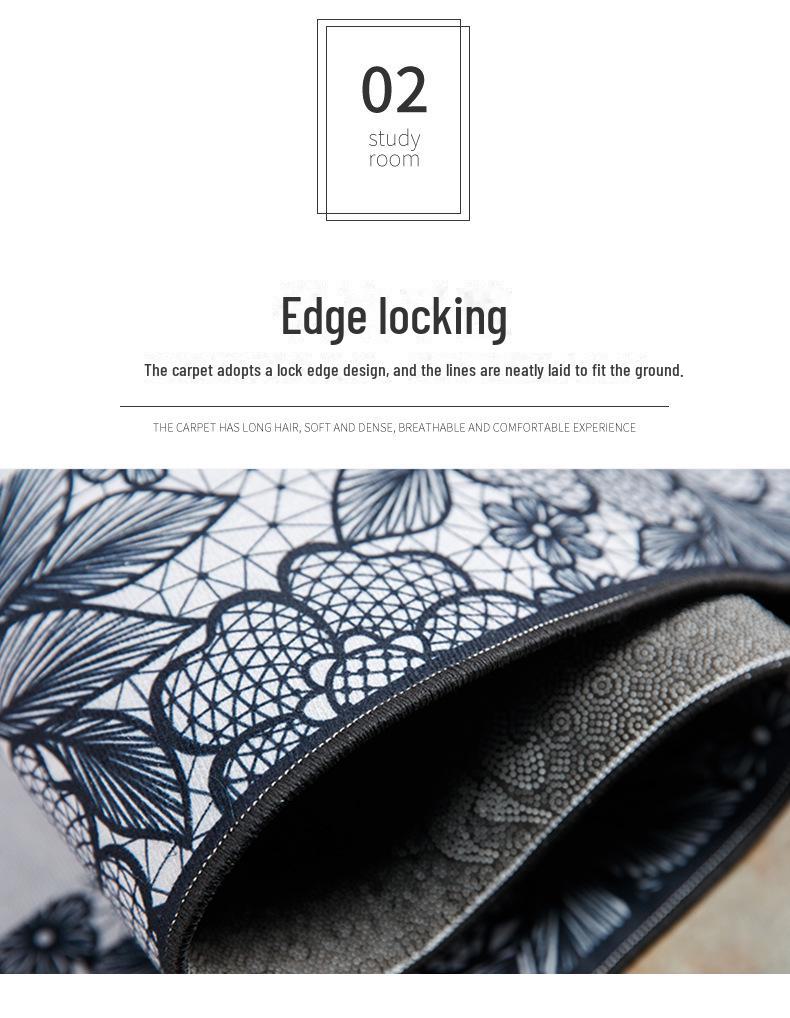 Нескользящий ковер Crystal Velvet в китайском стиле для гостиной и спальни