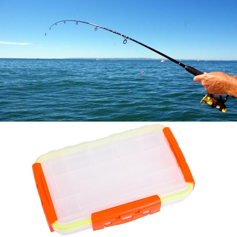 Waterproof Fishing Tackle Hooks Organizers Box Divide Box with Adjustable Dividers Transparent Fishing Lure Storage Box
