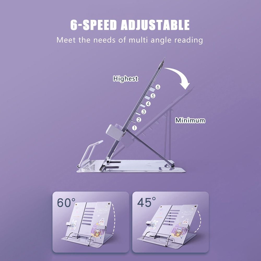 Multicolour Foldable Support Rack Adjustable Adjustable Stand Durable Book Reading Stand Tablets