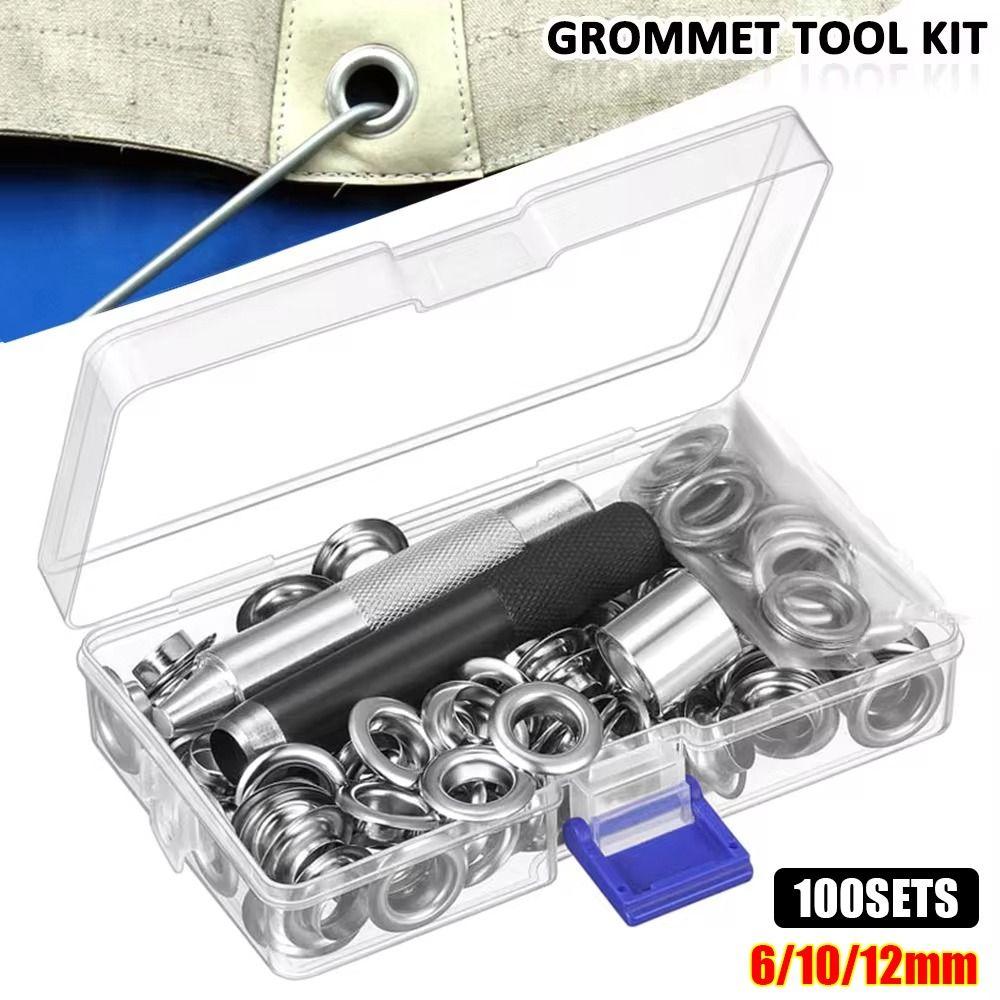 100Sets Shoes Bag Leather Crafts DIY Grommets Eyelets 6/10/12mm Grommet Setting Tool