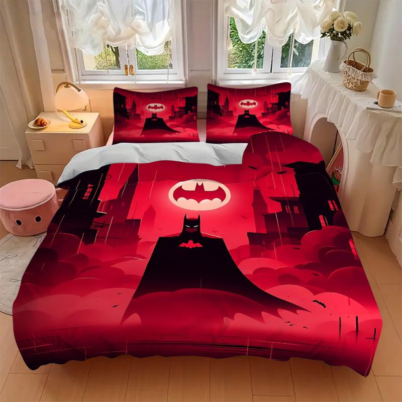3pcs batman Duvet Cover Set (1 Duvet Cover + 2 Pillowcases, No Core) - Comfortable, And Breathable Bedroom Decoration yy251104039