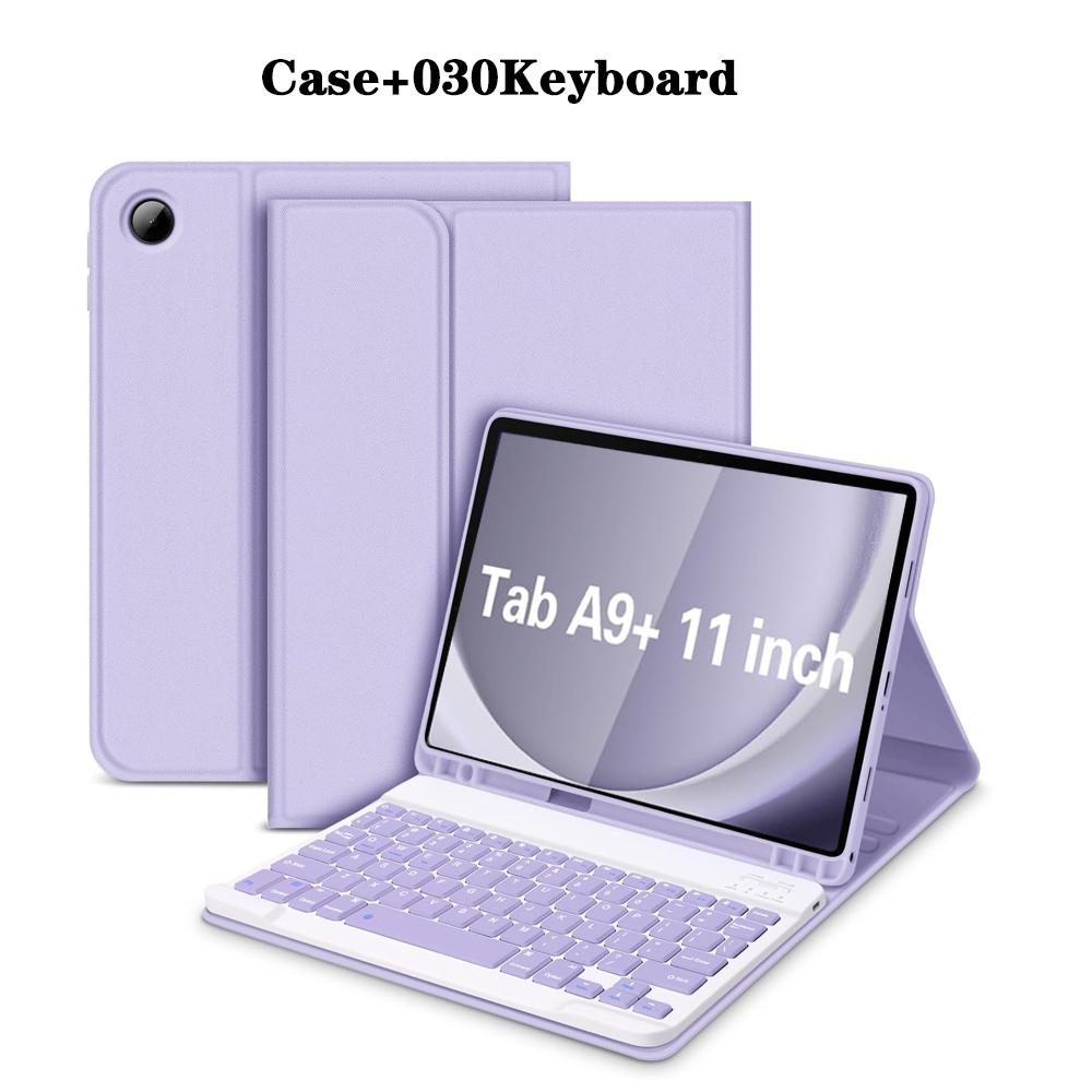 Чехол-клавиатура для Samsung Galaxy Tab A9 Plus 11 дюймов, для планшета Samsung Tab A9+ 11 дюймов, чехол с отсеком для стилуса, Bluetooth-клавиатура