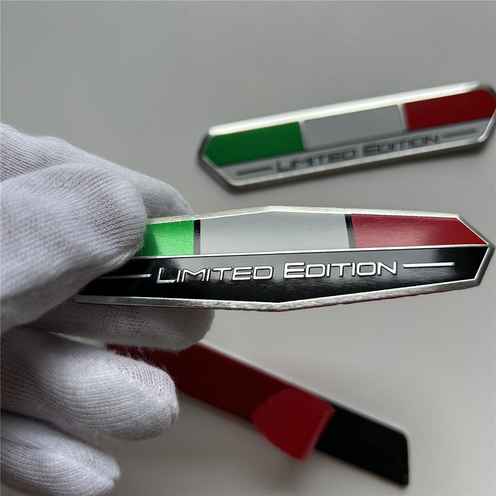 Limited Edition Italy National flag Aluminium Adhesive Emblem Rear Trunk Badge Fender Sticker Body Decal car emblem
